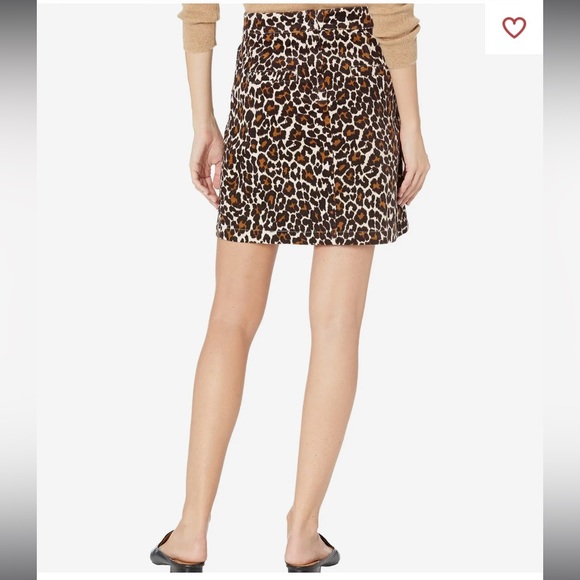 NWOT J. Crew brown leopard print buckle corduroy mini skirt - Picture 2 of 10